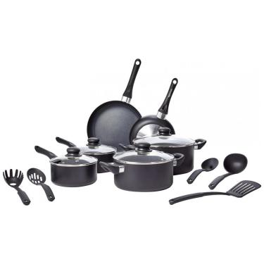 Imagem de Conjunto de Panelas Antiaderentes e Utensílios, 15 Peças, LFFP16027, Preto