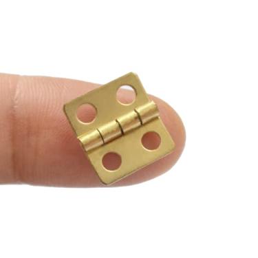 Imagem de 30 peças de mini dobradiça de ouro antigo vintage dobradiças dobráveis de latão com parafusos para caixa de artesanato caixa de joias caixa de madeira caixa de presente caixas de bugigangas tamanho