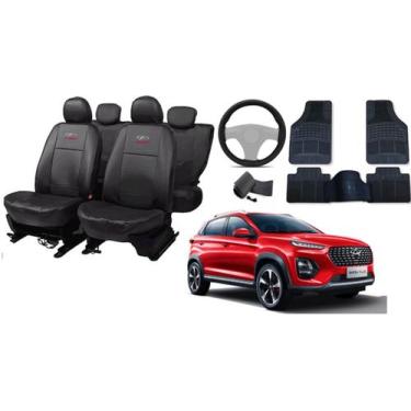 Imagem de Kit capa couro Tiggo 3X/Plus 2021 a 2022 + tapa volante - iron tech