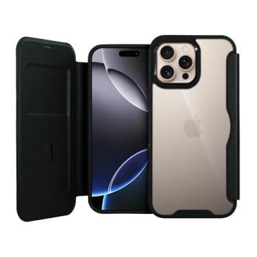 Imagem de Gshield Capa Case Capinha Carteira Dual com Slot para Cartão, Proteção RFID e Fecho Magnético, Frente e Verso (Preta, iPhone 16 Pro Max)