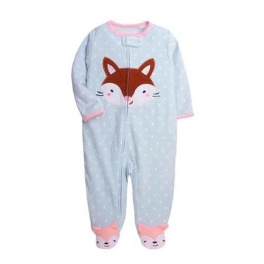 Imagem de Macacão Bebê Footed Quentinho - Micro Polar de Raposa - Tamanho RN-12M