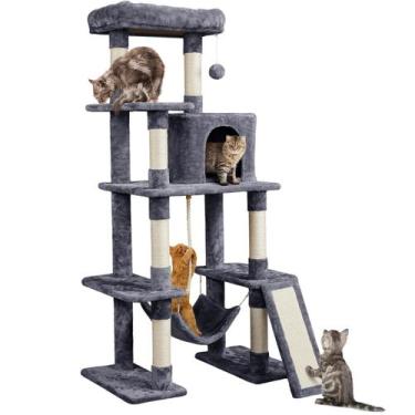 Imagem de Torre para Gatos Yaheetech - Grande, Multinível, 160cm de Altura