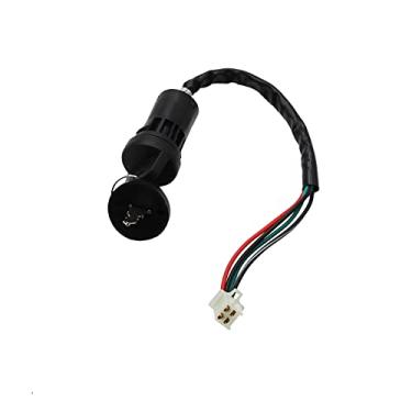 Imagem de YD-PS001 Interruptor de chave de ignição de 4 fios para ATV 50cc-125cc, Go Kart, Scooter (plugue fêmea, preto, 2 posições, ON-OFF)
