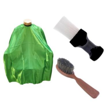 Imagem de Kit Barbeiro Capa De Corte Espanador Escovinha Fade - Leste Capas, Ver