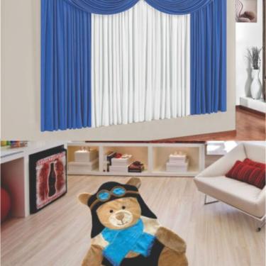 Imagem de Kit Decoração P/ Quarto De Menino = Cortina Em Malha Paris +