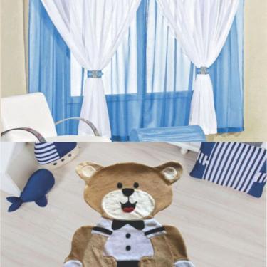 Imagem de Kit Decoração P/ Quarto De Menino = Cortina Malha Juvenil + T