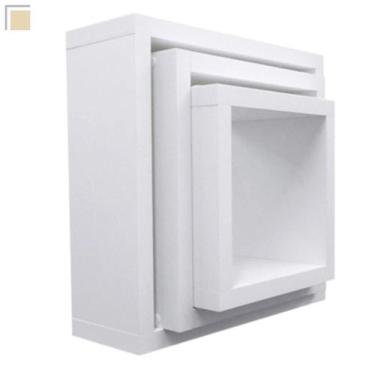 Imagem de Nicho Para Quarto De Bebe Kit Com 3 Peças Para Parede Branco - Inffini