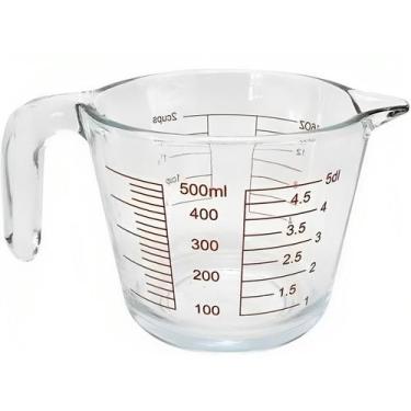 Imagem de Jarra medidora em vidro resistente com alça 500 ml receitas - Original