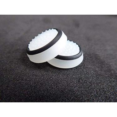 Imagem de Boné Joystick de silicone com aderência analógica, capa de polegar para controle de jogos PS4 PS3 Xbox One Xbox 360 (branco-preto)