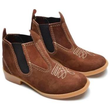 Imagem de Bota Botina Com Elástico Country Infantil Nobuck Cowboy-Masculino