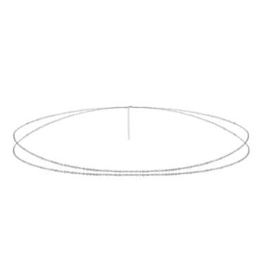 Imagem de Correntes corporais, Cinto blogueira, biquíni de praia, acessórios de joias corporais modernas para mulheres e meninas, Liga metálica (Prateada 2)