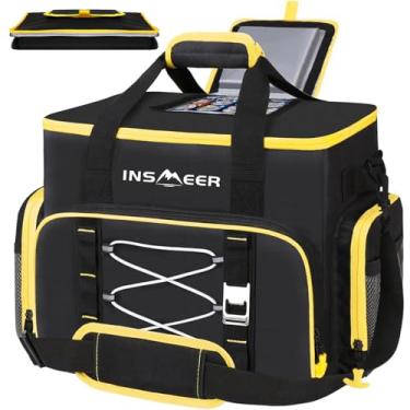 Imagem de INSMEER Bolsas Térmicas Grande Com Abertura Superior,Cooler Dobrável Com Fundo Rígido,60Latas/45L