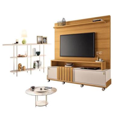 Imagem de Estante Home Theater Bold Off White Cinamomo e Aparador Infinity e Mes