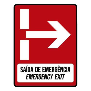 Imagem de Placa Saida De Emergência Emergency Exit 27X35