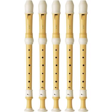 Imagem de Kit 5 Flautas Doce Contralto Barroca Ecológica Em F YRA-402B Yamaha