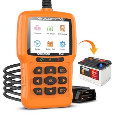 Imagem de Beaspire Ferramenta de diagnóstico OBD2 Scanner, verifique o código de luz do motor OBD2 leitor com redefinição, prontidão I/M, testador de bateria, modo 6, modo 8, Plug & Play, multilíngue, suporta