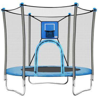 Imagem de Cama Elastica Infantil com Diâmetro e Rede de Proteção para até 45 kg, JUMP TASTIC TRAMPOLINE, Azul