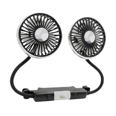 Imagem de WeiLaiKeQi Ventilador de resfriamento de carros para ventilador de carro no banco traseiro para o banco traseiro confortável e forte vento usb uk de cabeça dupla