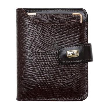 Imagem de Carteira Feminina de Couro com Ponteira 033 - Artlux, Cafe