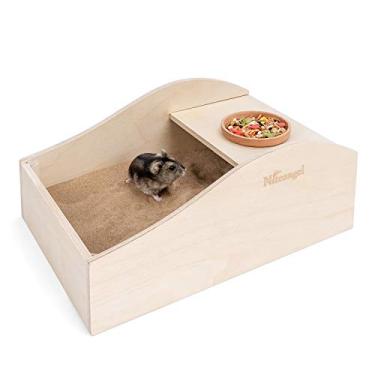 Imagem de Niteangel Hamster – Caixa de banho de areia e poeira – Chuveiro de madeira de crocodilo e banheira de areia para pequenos animais como Hamsters Ratos Limmadores ou GerbilsNiteangel Medium-11.8-inch L x 7.8-inch W
