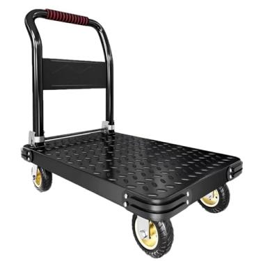 Imagem de CHANJOON Carrinho De Mudança Industrial Para Caminhões Plataforma, 36 X 24 Polegadas, Portátil, Plataforma Grande Com Rodas, Capacidade Carga 2425 Lb (Preto)