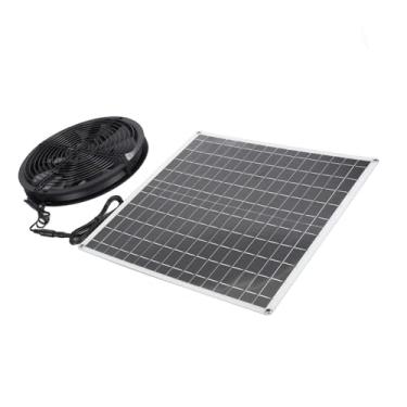 Imagem de Ventilação de Ventilação do Painel Solar de 20W, Ferrugem e Prova D'água, Estrutura de ABS, Lâmina de 25 Cm, Fluxo de Ar de Alta Eficiência, Mais de 10 Anos de Vida útil,
