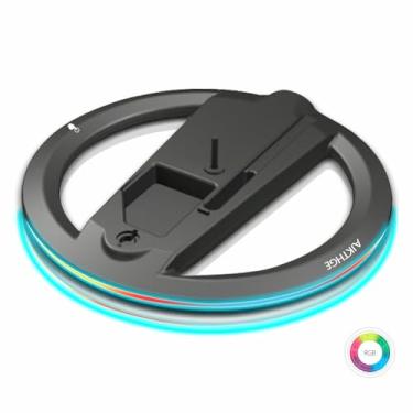 Imagem de AJKTHGE Suporte vertical RGB para console PS5/PS5 Slim/PS5 Pro – compatível com PS5/PS5 Slim/PS5 Pro Disc e edição digital, base LED RGB com 14 modos de luz (preto)