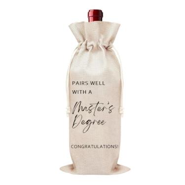 Imagem de Bolsa de presente de vinho para mestrado, presente de formatura para mulheres, homens, mestrado, formatura para amiga, filha, neta, presentes engraçados de mestrado para ela, sacola de vinho