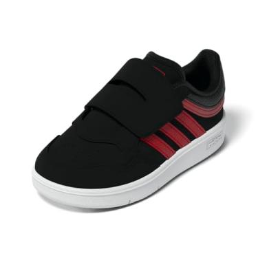 Imagem de adidas Tênis de basquete unissex infantil Hoops 4.0, Preto/Branco/Better Scarlet, 7.5 Toddler