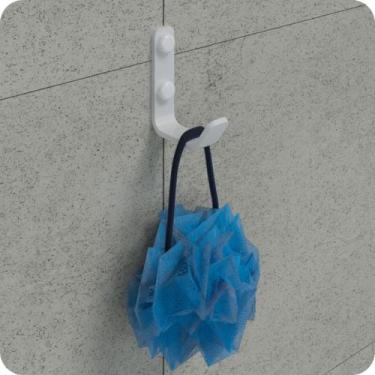 Imagem de Cabide Gancho De Parede Branco Para Toalha Plus - MetalCromo