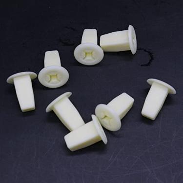 Imagem de DZMZL Parafuso de nylon Qtd 20 Grade de ajuste branco e farol 8 mm x 8 mm Tamanho do orifício Suporte de porca de nylon para automóveis e caminhões