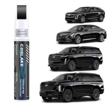 Imagem de COSLAKE Tinta de retoque de carro (Black Raven(GBA/WA8555)) para Cadillac, kit de reparo de arranhões de pintura de carro, solução rápida e fácil de reparar, caneta removedor de arranhões 2 em 1 com 2