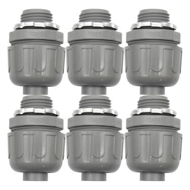 Imagem de TOMSHIELE Pacote com 6 acessórios de conduíte de PVC de 1/2 polegada, conector apertado líquido de 180 graus, conector não metálico, para suprimentos de ferramentas de tubo de banheiro de cozinha