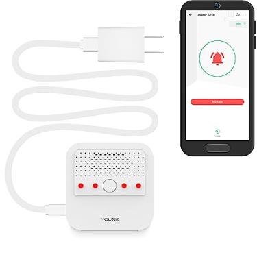 Imagem de Alarme de sirene inteligente, alto 110 dB, alarme sem fio para segurança doméstica/alarme de intrusão/ladrão, alarme de pânico, alertas Audible, controle remoto, funciona com Alexa, Google, Home Assistant, IFTTT – Hub necessário