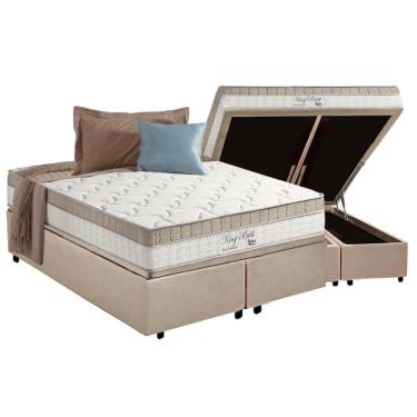 Imagem de Cama Box Baú King: Colchão Molas Ensacadas Anjos King Best Clean + Base Clean(193X203)