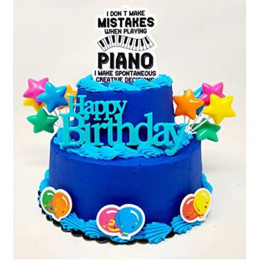 Imagem de Piano Music 7 Piece Birthday Cake Topper (Unique Design)