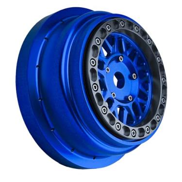 Imagem de BeaxTurbo Racing Upgrade Parts CNC Aluminum Bead Lock Wheel for Losi Super Baja Rey 2.0 1/6 1pcs Blue (Blue-Gray)