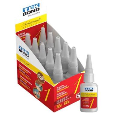 Imagem de Cola Adesivo Instantâneo Artesanato Nº1 20G Caixa com 10 - Tekbond