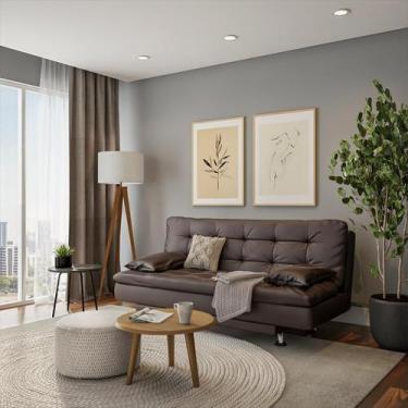 Imagem de Sofá-Cama 3 Lugares Casal Prestigio Café - Mobly