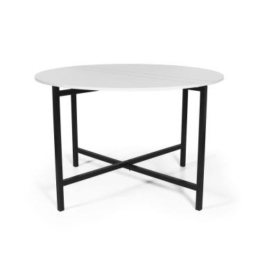 Imagem de Mesa De Jantar 4 Lugares Redonda Dobrável Prática Branca - Straub Web