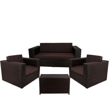 Imagem de Conjunto De Poltronas Mesa Marrom Tabaco Classe A