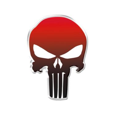 Imagem de Adesivo Decorativo Para Veiculo, Moto, Capacete, Em Relevo Facil Aplicação Justiceiro Vermelho