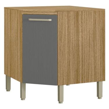 Imagem de Balcão Para Canto Oblíquo Com Tampo Ametista Freijó Gris - Kits Paraná