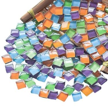 Imagem de Azulejos de mosaico 225 peças/pacote de 200 g de suprimentos de azulejo de mosaico de vidro cristal para decoração de casa, artesanato DIY, pratos, molduras de fotos, vasos de flores – azulejos