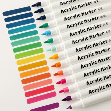 Imagem de Canetinhas De Pintura De Tinta Acrílica, Caneta Acrilica Para Madeira, Vidro, Cerâmicas, Artesanato, Tecido, Plástico, Marcador Acrilico para Pintura, Acrylic Markers (60 CORES)