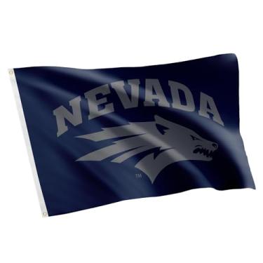 Imagem de Desert Cactus Bandeira UNR da Universidade de Nevada Reno - Pacote de 9,6 x 1,8 m, tecido durável interno/externo, design 100% poliéster (estilo 1a)