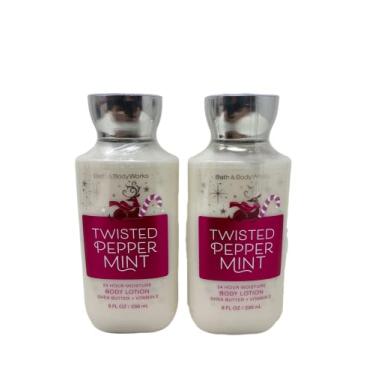 Imagem de Bath & Body Works Loção Super Suave Twisted Peppermint Da And Works, Pacote Com 2 Unidades, 8 Oz (Twisted Peppermint)