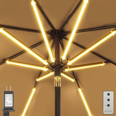 Imagem de ALL FORTUNE Luzes De Guarda-Chuva Para Pátio Externo, 1000 Lúmens, Led Branco Quente 15 W, À Prova D'Água Com Temporizador Regulável, Luz Poste Em L Iluminação Decorativa -