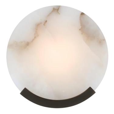 Imagem de VANZARLA Apliques De Parede Modernos Pretos 1 Luz Para Quarto, Luminária Arandela Redonda Banheiro, Iluminação Alabastro Sala Estar, Pacote