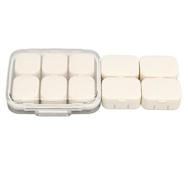 Imagem de Mbeysaq Estojo organizador de viagem diário de 10 bolsos com caixa de armazenamento - Caixa compacta para cápsulas, vitaminas, suplementos - Suporte de medicamentos portátil azul (bege)